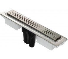 Желоб BERGES водосток C1 Brise 800, матовый хром, S-сифон D50/105 H50 вертикальный 090033 