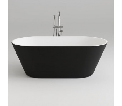 Ванна из литого мрамора Aquastone Малибу 180х81 цвет черно-белая