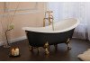 Ванна из литого мрамора Aquastone Скарлет 170х80 цвет черно-белая, ножки бронза