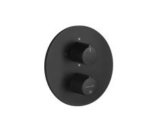 Внешние части для термостатического смесителя на 2 позиции Gessi Emporio Via tortona 38777#299 цвет Black XL Внешние части для термостатического смесителя на 2 позиции Gessi Emporio Via tortona 38777#299 цвет Black XL