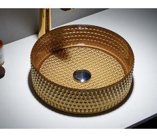 Раковина накладная 33х33см Ceramalux GL05 стекло золото Раковина накладная 33х33см Ceramalux GL05 стекло золото