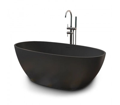Ванна акриловая отдельностоящая 170х75 Cerutti SPA d'ISEO MB  CT79906 отдельностоящая, цвет матовый черный, со сливом-переливом