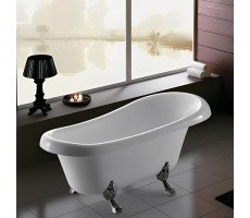 Ванна акриловая отдельностоящая 157х77 Cerutti SPA CLASSIC 150 CT9323  на львиных алюминиевых хромированных лапах 