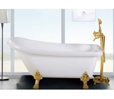 Ванна акриловая отдельностоящая 170х74 Cerutti SPA VITO 170 CT9670 на львиных лапах, золото