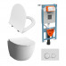Комплект VitrA Sento 9830B003-7212 подвесной унитаз + инсталляция + кнопка Комплект VitrA Sento 9830B003-7212 подвесной унитаз + инсталляция + кнопка