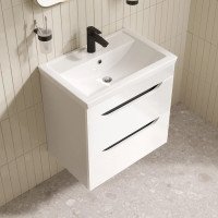 Тумба с умывальником, подвесная, 60 см IDDIS Ray RAY60W0i95K белый