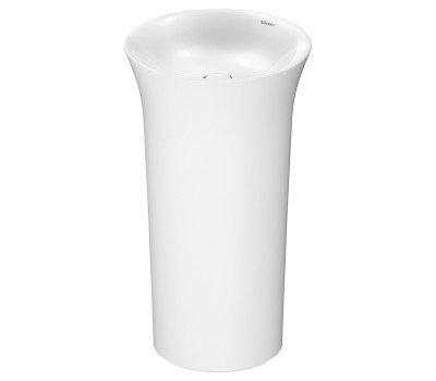 Раковина, напольная Ø 500 мм DURAVIT White Tulip 2702500070 без перелива, сифон, слив в стену, цвет: белый