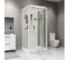 Душевая кабина Niagara Standart ST100/15Q (100х100х215) квадрат, поддон 15см, распашная, профиль белый Душевая кабина Niagara Standart ST100/15Q (100х100х215) квадрат, поддон 15см, распашная, профиль белый