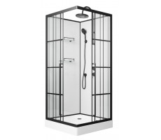 Душевая кабина Niagara Standart ST100/15QR/KL/BKT (100х100х225) низкий поддон (15см), черный, стекло прозрачное Душевая кабина Niagara Standart ST100/15QR/KL/BKT (100х100х225) низкий поддон (15см), черный, стекло прозрачное