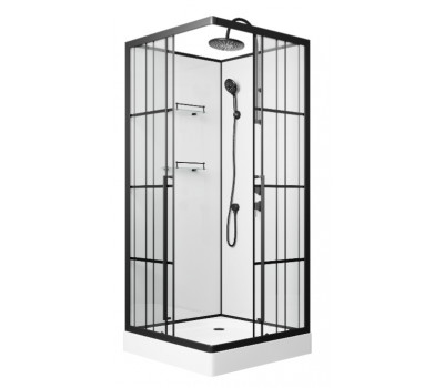 Душевая кабина Niagara Standart ST100/15QR/KL/BKT (100х100х225) низкий поддон (15см), черный, стекло прозрачное Душевая кабина Niagara Standart ST100/15QR/KL/BKT (100х100х225) низкий поддон (15см), черный, стекло прозрачное