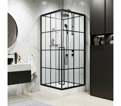 Душевая кабина Niagara Standart ST100/15QL/KL/BKT (100х100х225) низкий поддон (15см), черный, стекло прозрачное Душевая кабина Niagara Standart ST100/15QL/KL/BKT (100х100х225) низкий поддон (15см), черный, стекло прозрачное