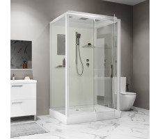 Душевая кабина Niagara Standart ST100/80/15Q (100х80х215) прямоугольник, поддон 15см, распашная, профиль белый Душевая кабина Niagara Standart ST100/80/15Q (100х80х215) прямоугольник, поддон 15см, распашная, профиль белый