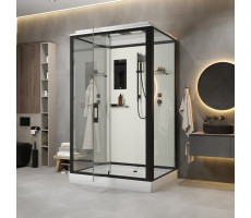 Душевая кабина Niagara Standart ST100/80/15Q/BL (100х80х215) прямоугольник, поддон 15см, распашная, профиль черный Душевая кабина Niagara Standart ST100/80/15Q/BL (100х80х215) прямоугольник, поддон 15см, распашная, профиль черный