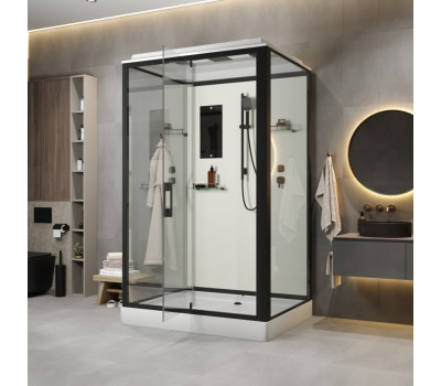 Душевая кабина Niagara Standart ST100/80/15Q/BL (100х80х215) прямоугольник, поддон 15см, распашная, профиль черный Душевая кабина Niagara Standart ST100/80/15Q/BL (100х80х215) прямоугольник, поддон 15см, распашная, профиль черный