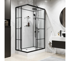 Душевая кабина Niagara Standart ST100/80/15QR/KL/BKT (100х80х225) низкий поддон (15см), черный, стекло прозрачное Душевая кабина Niagara Standart ST100/80/15QR/KL/BKT (100х80х225) низкий поддон (15см), черный, стекло прозрачное