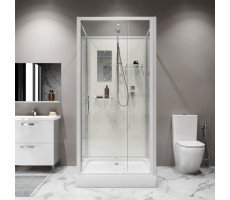 Душевая кабина Niagara Standart ST90/15Q/BK (90х90х200) квадрат, поддон 15см, распашная, профиль белый, без крыши Душевая кабина Niagara Standart ST90/15Q/BK (90х90х200) квадрат, поддон 15см, распашная, профиль белый, без крыши