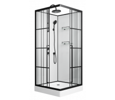 Душевая кабина Niagara Standart ST90/15QL/KL/BKT (90х90х225) низкий поддон (15см), черный, стекло прозрачное Душевая кабина Niagara Standart ST90/15QL/KL/BKT (90х90х225) низкий поддон (15см), черный, стекло прозрачное