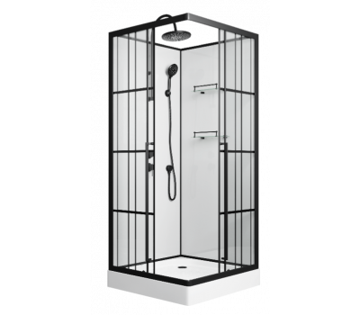 Душевая кабина Niagara Standart ST90/15QL/KL/BKT (90х90х225) низкий поддон (15см), черный, стекло прозрачное Душевая кабина Niagara Standart ST90/15QL/KL/BKT (90х90х225) низкий поддон (15см), черный, стекло прозрачное