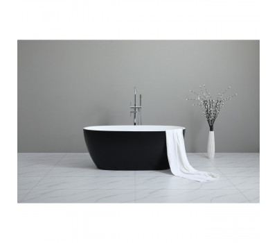 Ванна акриловая отдельностоящая 170х80 Frank F6123 White/Black белая-черная