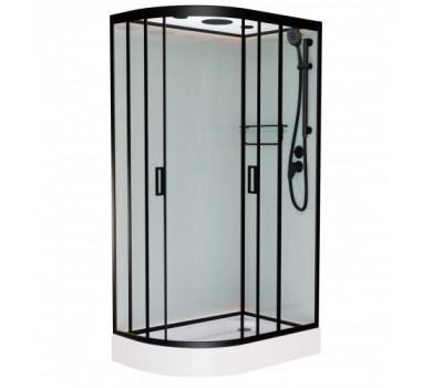 Душевая кабина 110х80 см Frank F411R М Black правосторонняя матовое стекло