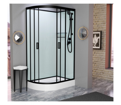 Душевая кабина 100х80 см Frank F418R Black без крыши, черный