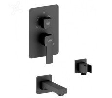 Смеситель с изливом и держателем для лейки - Покрытие черный GPD PEDRA COLORED MCA160-S Смеситель с изливом и держателем для лейки - Покрытие черный GPD PEDRA COLORED MCA160-S