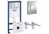 Инсталляция для подвесного унитаза 4 в 1 Grohe Rapid SL 38775001 с кнопкой Skate Cosmopolitan, хром