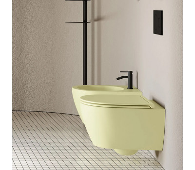 Унитаз подвесной, безободковый Twist Scarabeo 5201TW58 Matt LIME лаймовый матовый