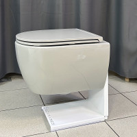 Унитаз подвесной, безободковый Twist Scarabeo 5201TW61 Glossy SAND серый глянцевый