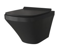 Унитаз подвесной Grossman GR-4440BMS безободковый,черный матовый с тонкой крышкой, микролифт 