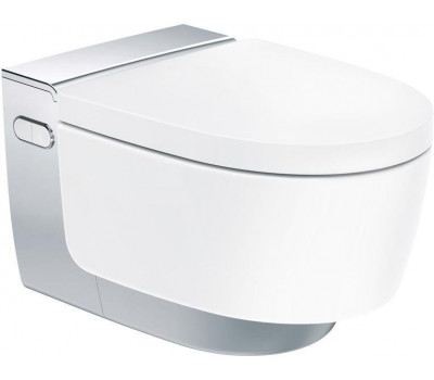 Подвесной унитаз-биде Geberit AquaClean Mera Comfort 146.214.21.1 (хромированная вставка)