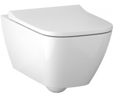 Унитаз подвесной безободковый Rimfree® Geberit Smyle Square 500.683.01.2 с сиденьем с плавным закрыванием SoftClose