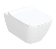 Унитаз подвесной безободковый Rimfree® Geberit Smyle Square 500.685.01.2 с сиденьем (сэндвич) SoftClose
