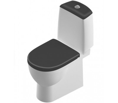 Унитаз-компакт Sanita Luxe Best BSTSLCC06100522 с быстросъемным сидением микролифт и черной крышкой 