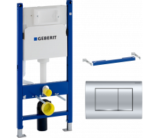 Система инсталляции для унитазов Geberit Duofix Delta 458.163.21.1 с кнопкой смыва, хром