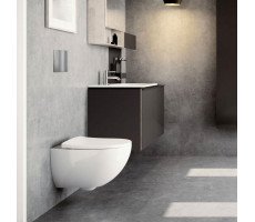 Унитаз подвесной Geberit Acanto 500.684.00.1 с форсункой биде, Rimfree с крышкой сиденьем микролифт