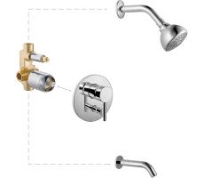 Встраиваемая душевая система Haiba HB80297-2, хром 