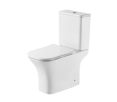Унитаз напольный Grossman Classic GR-4464SQ-K26 безободковый, белый с тонкой крышкой, микролифт, смыв торнадо Унитаз напольный Grossman Classic GR-4464SQ-K26 безободковый, белый с тонкой крышкой, микролифт, смыв торнадо