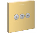 Смеситель для душа термостат Hansgrohe ShowerSelect 15764990 полированное золото, вентиль на 3 потребителя