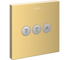 Смеситель для душа термостат Hansgrohe ShowerSelect 15764990 полированное золото, вентиль на 3 потребителя