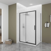 Душевой угол 120х80 см Veconi Ottimo OP20B-SP-12080-07-C9 черный матовый, стекло сатин