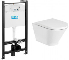 Комплект инсталляция с подвесным унитазом Roca The Gap Round Pack 893105000 с сиденьем микролифт Комплект инсталляция с подвесным унитазом Roca The Gap Round Pack 893105000 с сиденьем микролифт