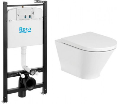 Комплект инсталляция с подвесным унитазом Roca The Gap Round Pack 893105000 с сиденьем микролифт Комплект инсталляция с подвесным унитазом Roca The Gap Round Pack 893105000 с сиденьем микролифт