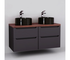 Тумба со столешницей и 2 я раковинами  Jorno Wood 120 серый Тумба со столешницей и 2 я раковинами  Jorno Wood 120 серый