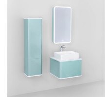Тумба под раковину, подвесная Jorno Pastel 58 Pas.01.58/P/BL бирюзовый бриз  Тумба под раковину, подвесная Jorno Pastel 58 Pas.01.58/P/BL бирюзовый бриз