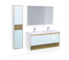 Тумба под раковину, подвесная Jorno Glass 120 Gla.01.122/P/W Белый  Тумба под раковину, подвесная Jorno Glass 120 Gla.01.122/P/W Белый