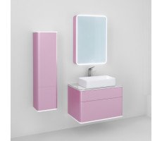 Тумба под раковину, подвесная Jorno Pastel 80 Pas.01.82/P/PI розовый иней  Тумба под раковину, подвесная Jorno Pastel 80 Pas.01.82/P/PI розовый иней