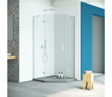 Душевой уголок 100х100см Vegas-Glass AFA-Pen Retta профиль белый, стекло прозрачное