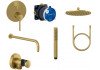 Душевой комплект Kludi BOZZ 7in1 38658N076 с кнопочным переключателем, цвет-золото брашированное