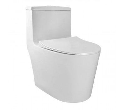 Унитаз-моноблок Azario Bais AZ-5003 безободковый, смыв Rimless, с быстросъемным сиденьем "Микролифт"